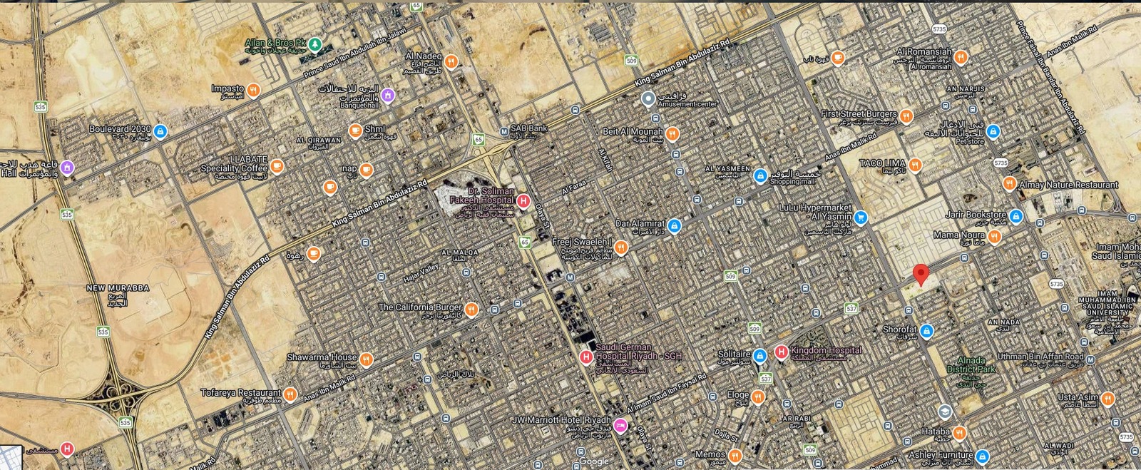 Infinity Location Map